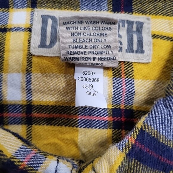 Duluth Trading Co Men's Shirt Size 3XLT Yellow Plaid Flannel Button Down Collar - Picture 5 of 13